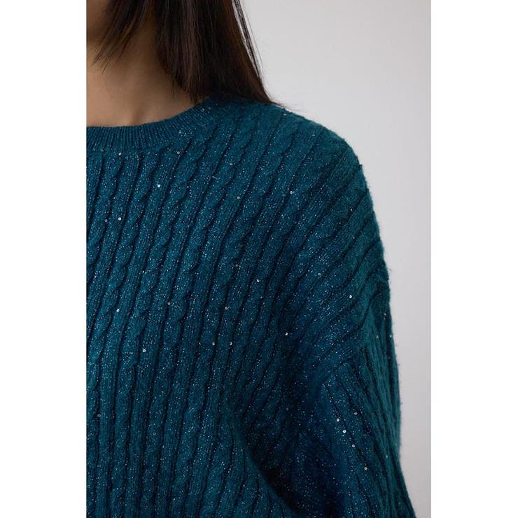 ドロストリングスパンコールラメニット | AZUL BY MOUSSY | 詳細画像29 