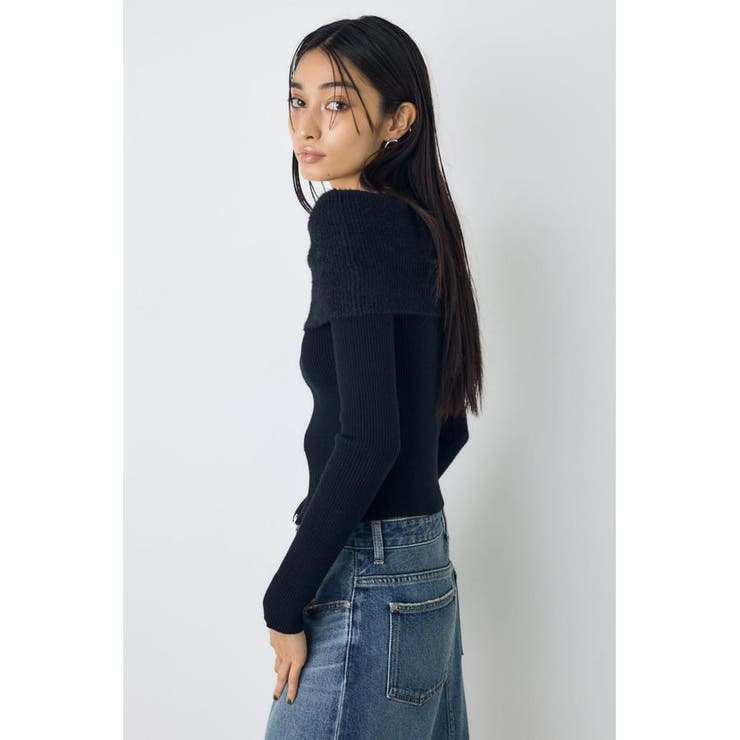 シャギーコンビジップオフショルニット | AZUL BY MOUSSY | 詳細画像10 