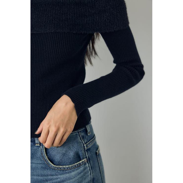 シャギーコンビジップオフショルニット | AZUL BY MOUSSY | 詳細画像15 