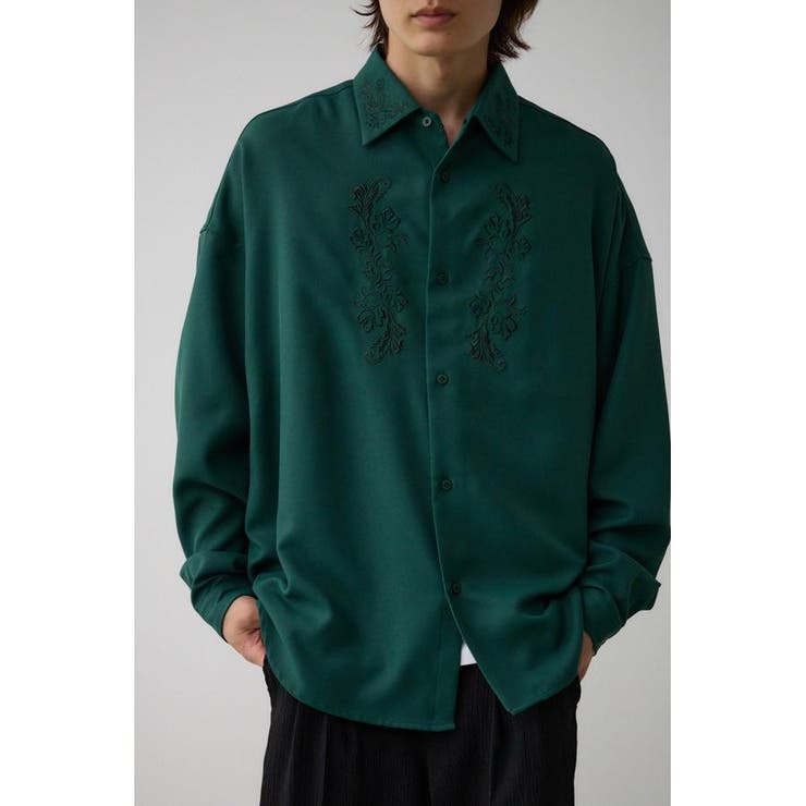 D/GRN3 | グラデーション刺繍長袖シャツ | AZUL BY MOUSSY