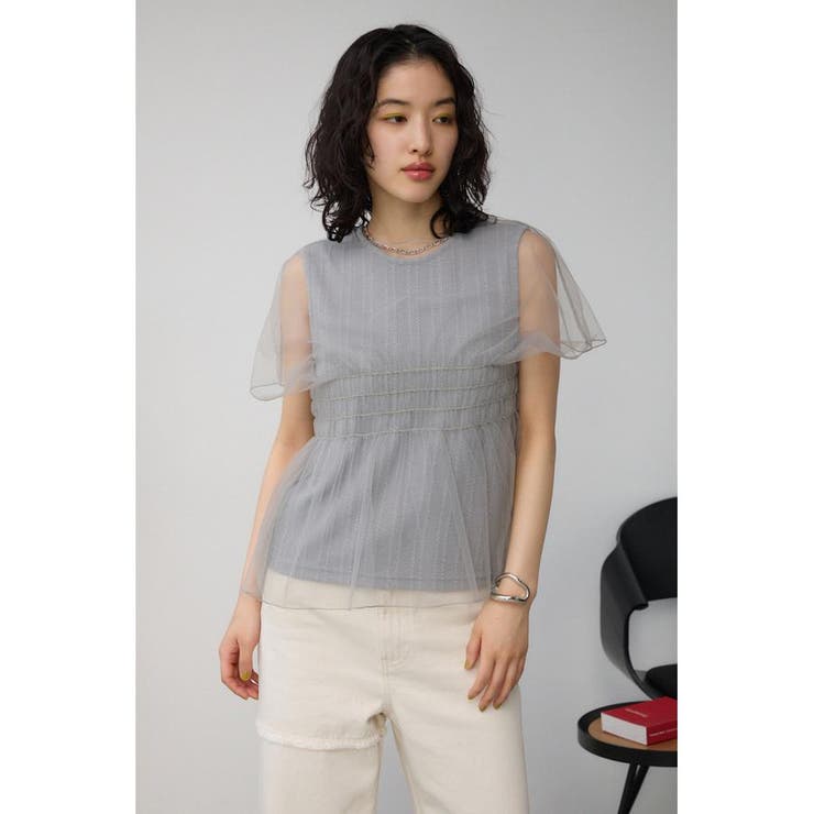 チュールレイヤードペプラムトップス | AZUL BY MOUSSY | 詳細画像21 