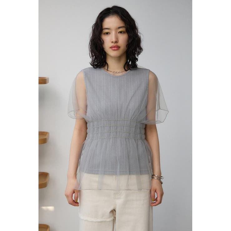 チュールレイヤードペプラムトップス | AZUL BY MOUSSY | 詳細画像23 