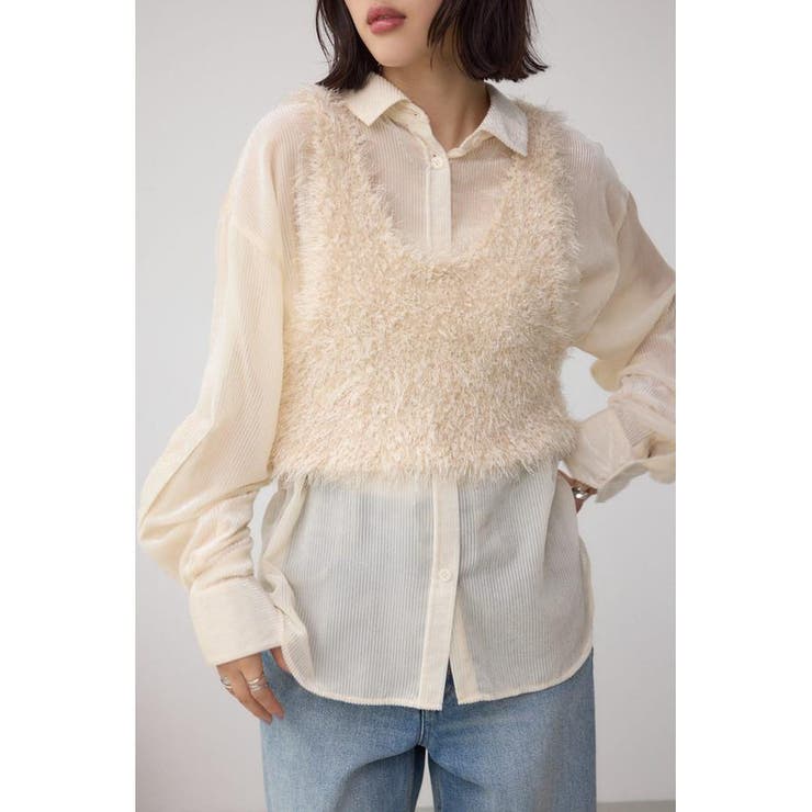 IVOY3 | バックオープンポンポンヤーンベスト | AZUL BY MOUSSY