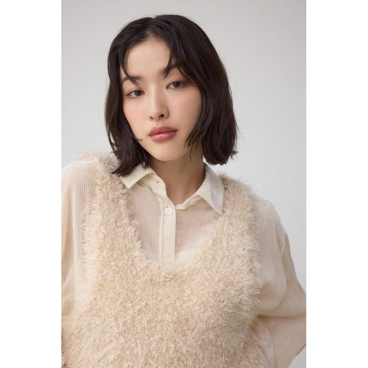 バックオープンポンポンヤーンベスト | AZUL BY MOUSSY | 詳細画像2 