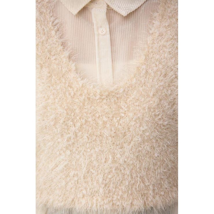 バックオープンポンポンヤーンベスト | AZUL BY MOUSSY | 詳細画像8 