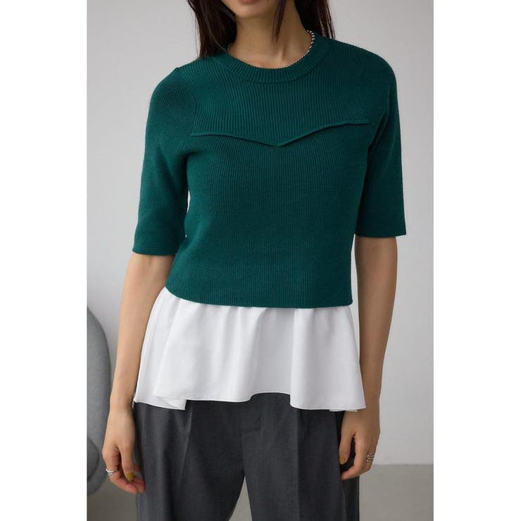 D/GRN3 | ペプラムインナーセットニット | AZUL BY MOUSSY