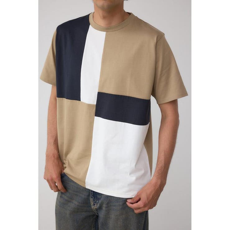 柄BEG5 | パネルスウィッチングTシャツ | AZUL BY MOUSSY