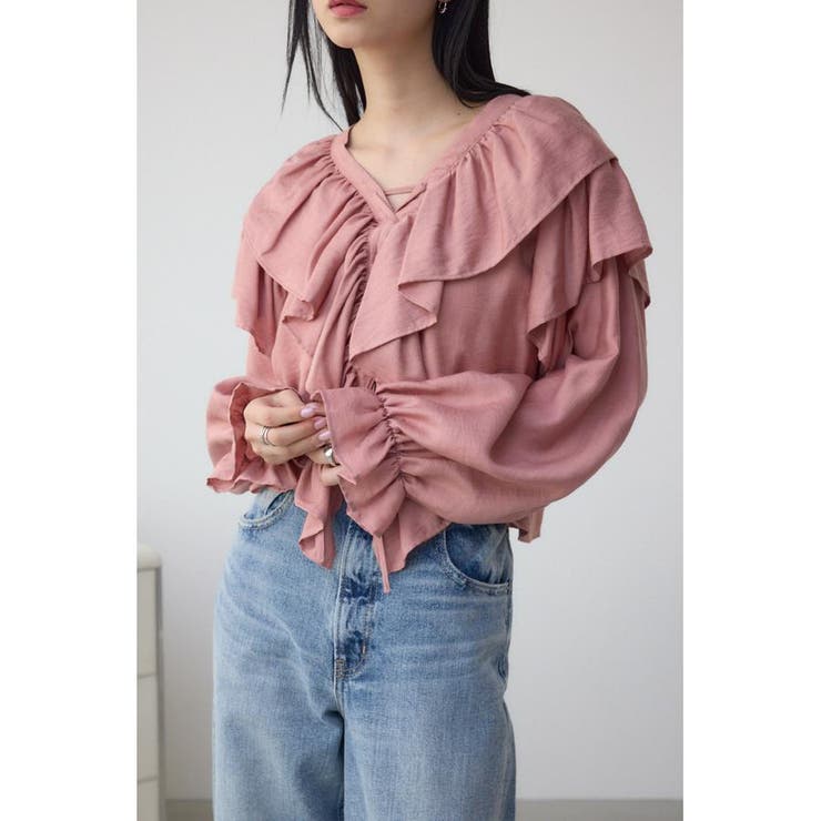 PNK | ラッフルフリルブラウス | AZUL BY MOUSSY
