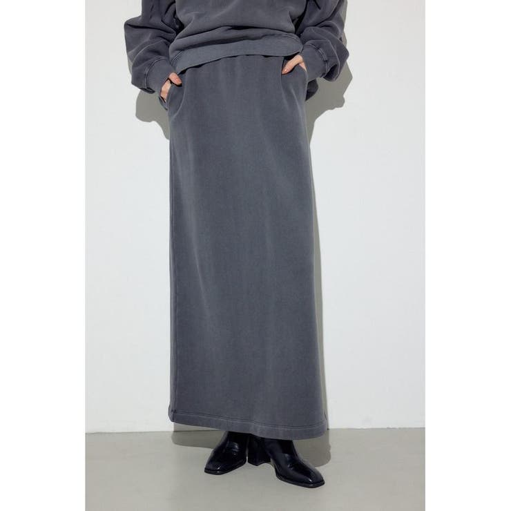 L/BLK1 | ピグメント起毛裏毛Iラインスカート | AZUL BY MOUSSY
