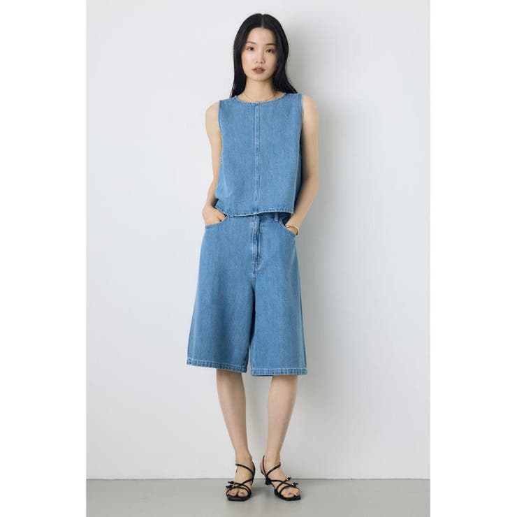 AZUL DENIM 甘撚りハーフパンツ | AZUL BY MOUSSY | 詳細画像4 
