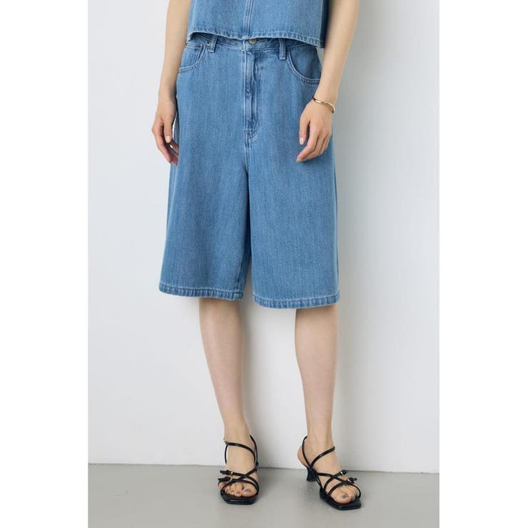 L/BLU1 | AZUL DENIM 甘撚りハーフパンツ | AZUL BY MOUSSY
