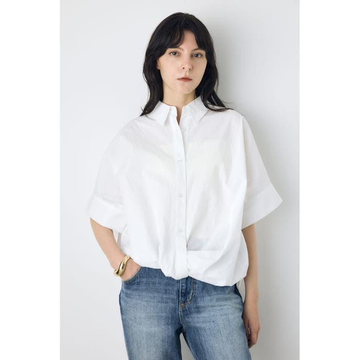 O/WHT1 | フロントタック半袖ドルマンブラウス | AZUL BY MOUSSY