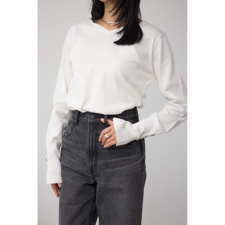 格上げ 2WAYボタンデザインニット[品番：AZLW0023789]｜AZUL BY MOUSSY 