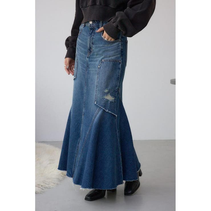 AZUL DENIM ダメージマーメイドスカート | AZUL BY MOUSSY | 詳細画像13 
