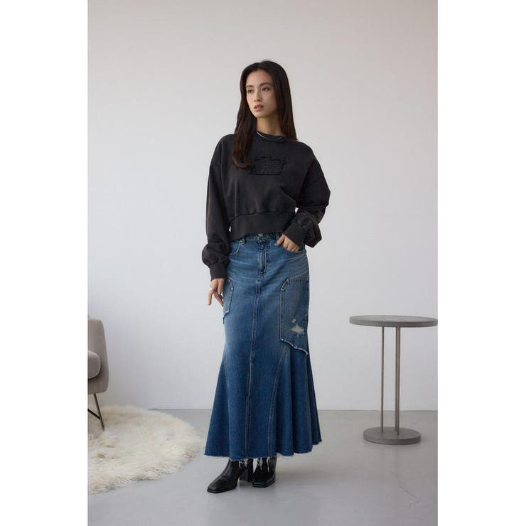 AZUL DENIM ダメージマーメイドスカート | AZUL BY MOUSSY | 詳細画像15 