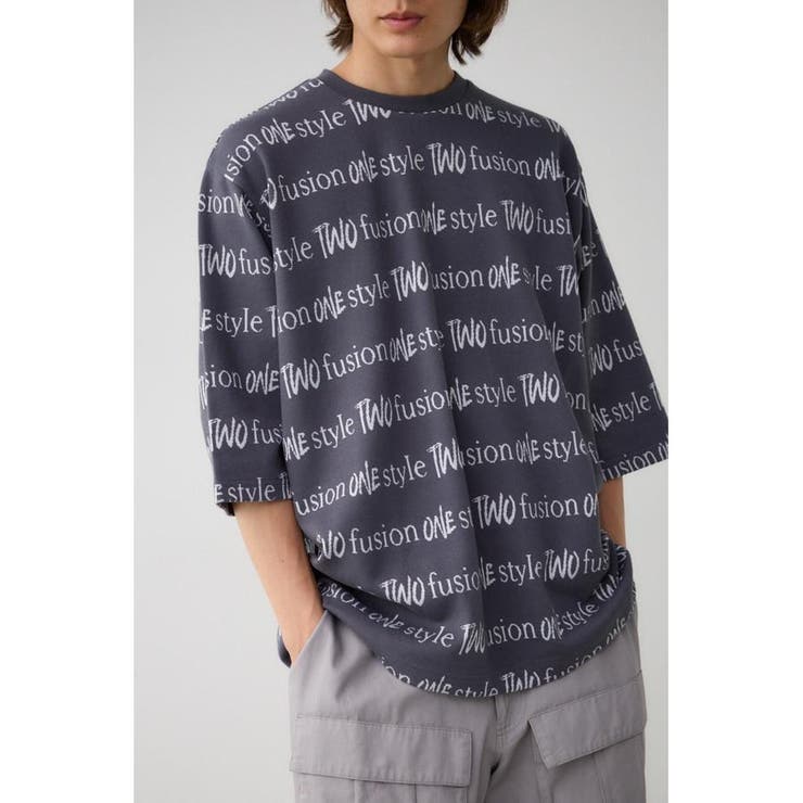 柄GRY5 | ジャガード総柄7分袖トップス | AZUL BY MOUSSY