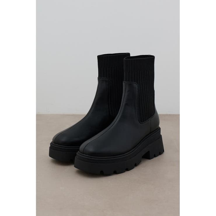 BLK | トラックソールソックスブーツ | AZUL BY MOUSSY