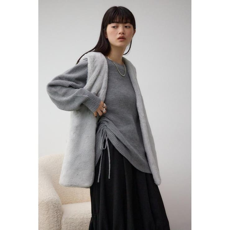 フラッフィーフェイクファーベスト[品番：AZLW0022832]｜AZUL BY