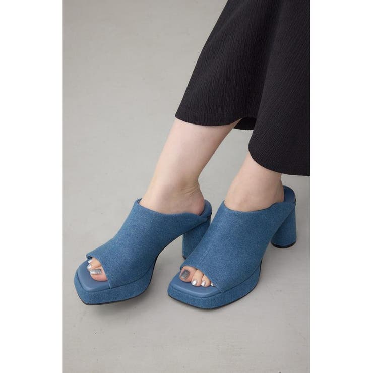 BLU | スクエアトゥプラットフォームミュールサンダル | AZUL BY MOUSSY