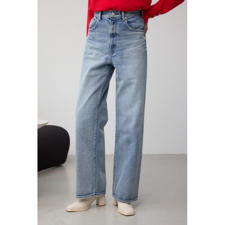 L/BLU1 | AZUL DENIM ハイウエストワイドロング丈 | AZUL BY MOUSSY