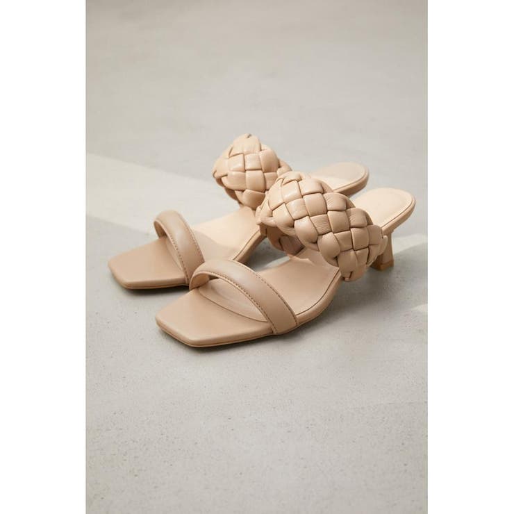 BEG | MESH BELT HEEL SANDALS | AZUL BY MOUSSY