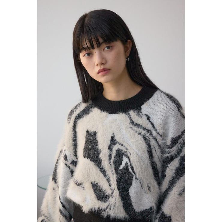 アソートパターンクルーネックニット | AZUL BY MOUSSY | 詳細画像2 