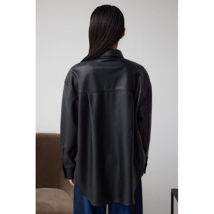 【即完売】AZUL BY MOUSSY アズールバイマウジー　革ジャン　裏ボア ルーズポケットシャツ[品番：AZLW0022704]｜AZUL BY MOUSSY（アズール