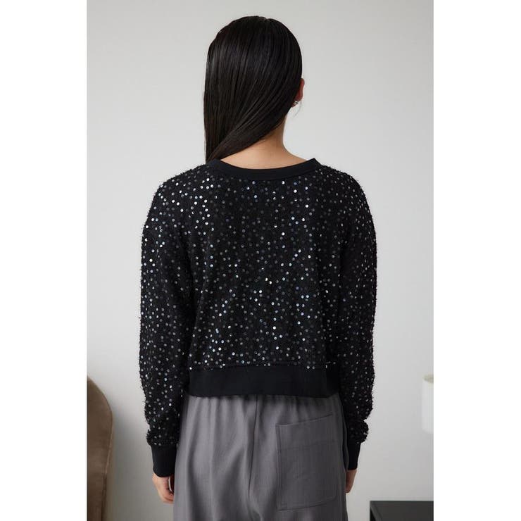 スパンコールショートカーディガン N.Natural Beauty Basic カーディガン スパンコールショート