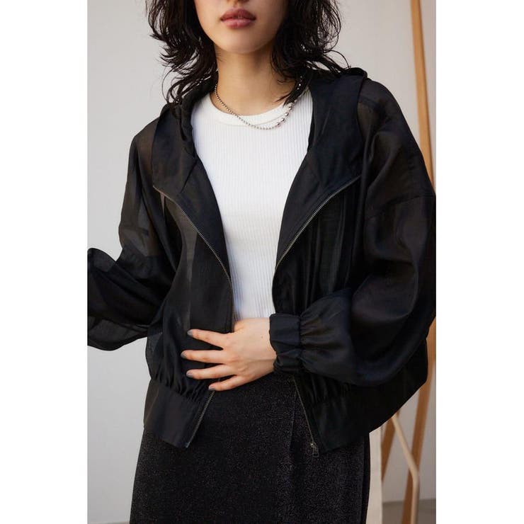 BLK | シアーフーディーブルゾン | AZUL BY MOUSSY