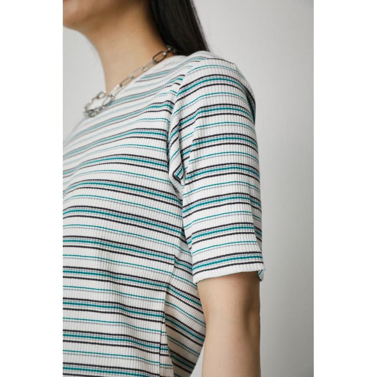 MULTICOLOR BORDER RIB TOPS[品番：AZLW0019929]｜AZUL BY MOUSSY