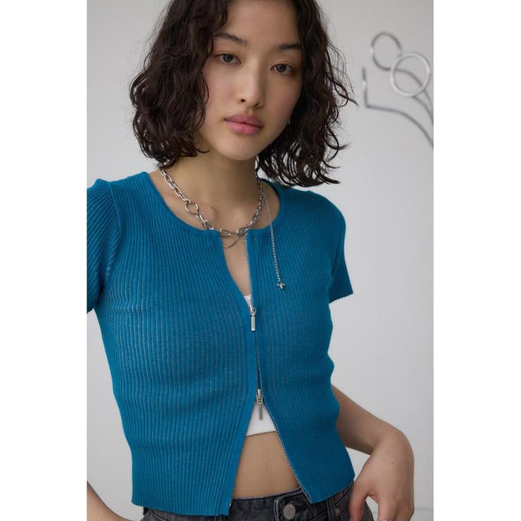 Wジップショートスリーブ配色リブプルオーバー | AZUL BY MOUSSY | 詳細画像32 