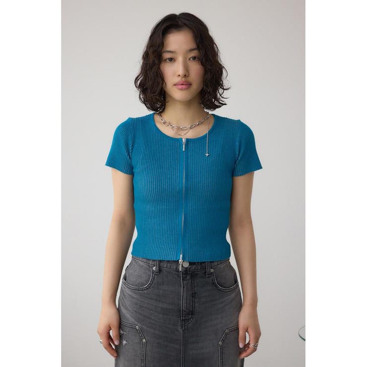 Wジップショートスリーブ配色リブプルオーバー | AZUL BY MOUSSY | 詳細画像35 