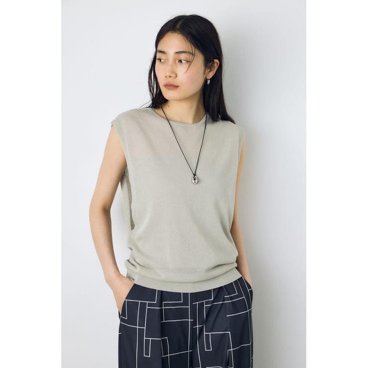 L/GRY1 | 2点セットノースリーブニット(パット付き) | AZUL BY MOUSSY