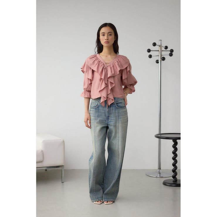 ラッフルフリル5分袖ブラウス | AZUL BY MOUSSY | 詳細画像28 