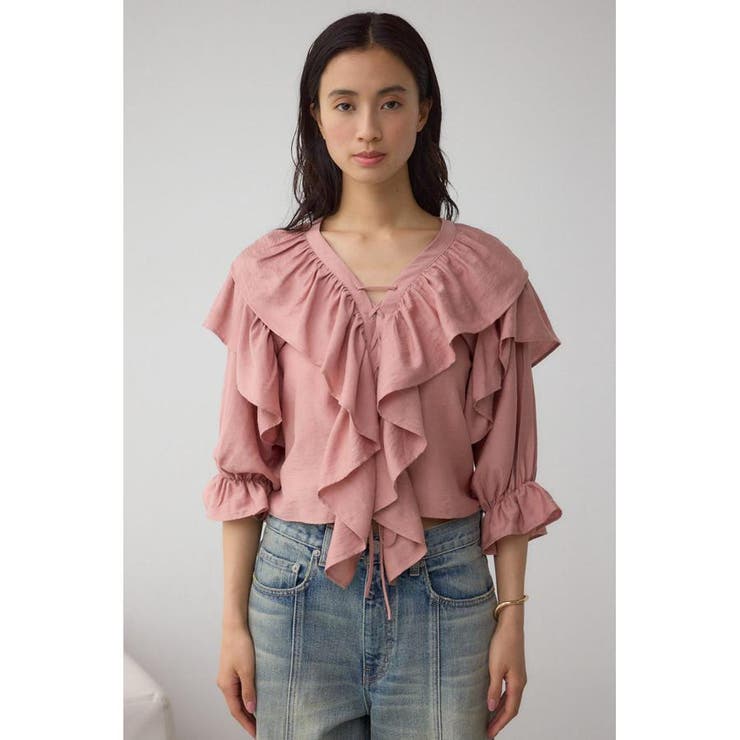 ラッフルフリル5分袖ブラウス[品番：AZLW0023457]｜AZUL BY MOUSSY