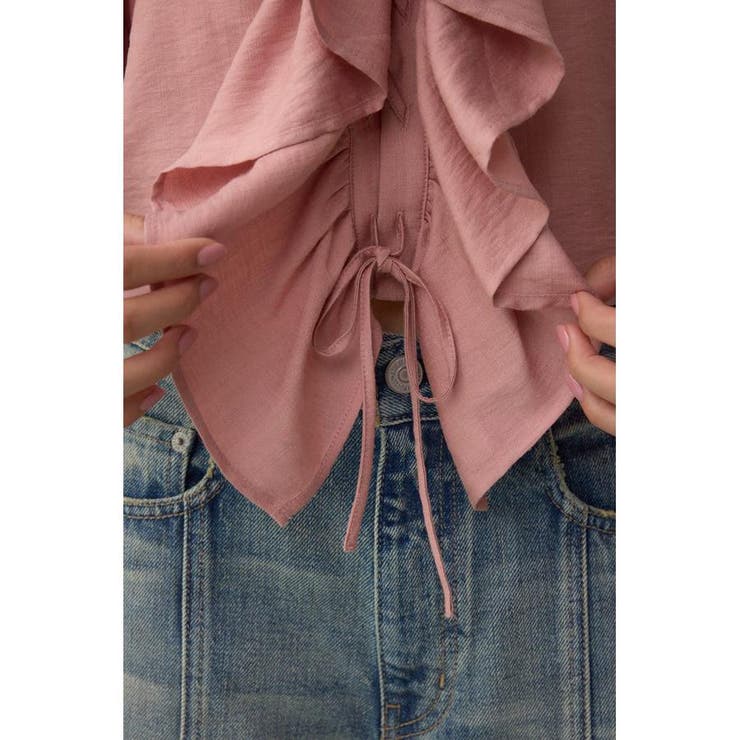 ラッフルフリル5分袖ブラウス | AZUL BY MOUSSY | 詳細画像37 