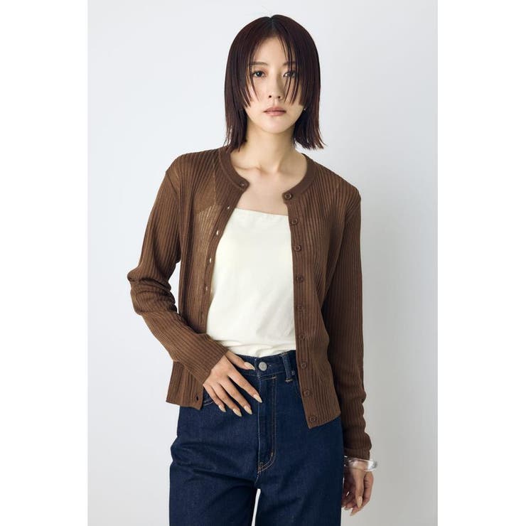 シアーリブ長袖ニットカーディガン | AZUL BY MOUSSY | 詳細画像19 