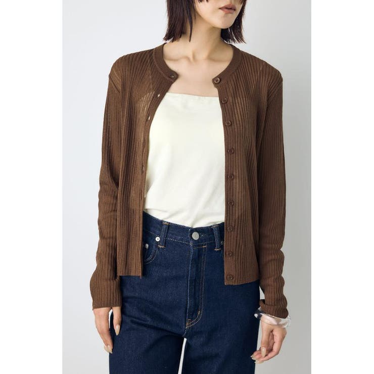 シアーリブ長袖ニットカーディガン | AZUL BY MOUSSY | 詳細画像20 
