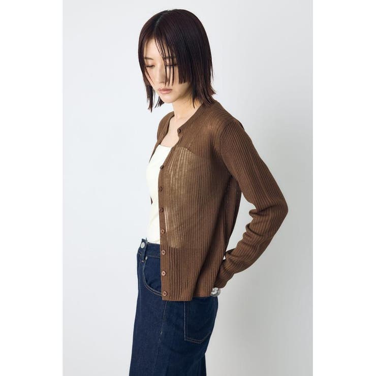 シアーリブ長袖ニットカーディガン | AZUL BY MOUSSY | 詳細画像21 
