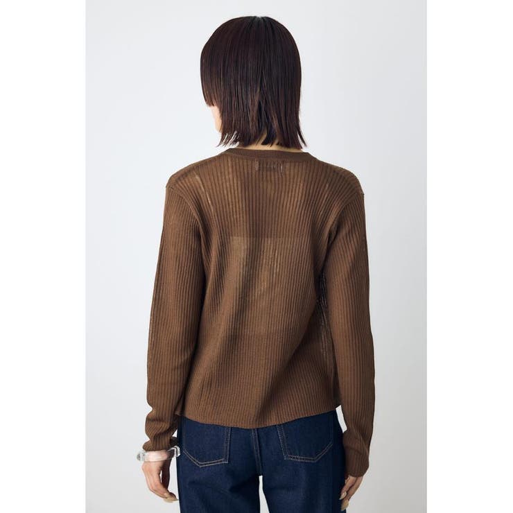 シアーリブ長袖ニットカーディガン | AZUL BY MOUSSY | 詳細画像22 