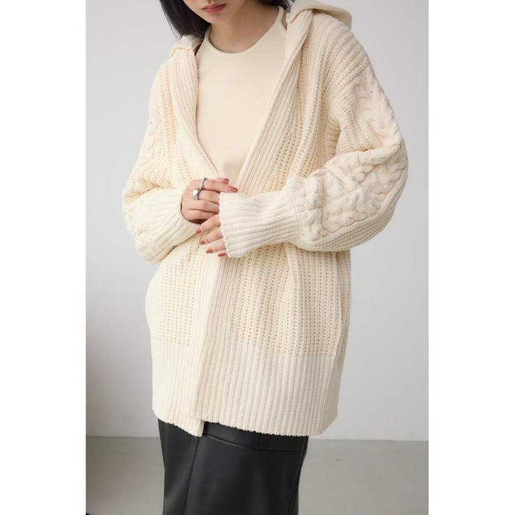 マットモールフードトッパーカーデ | AZUL BY MOUSSY | 詳細画像1 