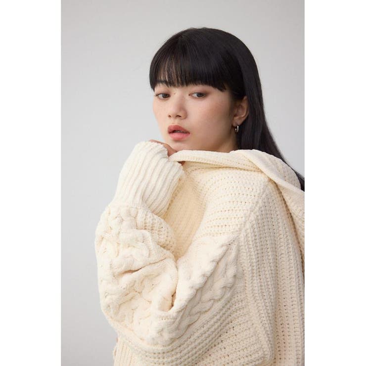 マットモールフードトッパーカーデ | AZUL BY MOUSSY | 詳細画像2 