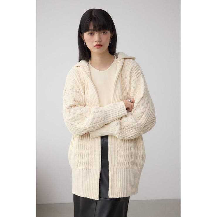 マットモールフードトッパーカーデ | AZUL BY MOUSSY | 詳細画像3 