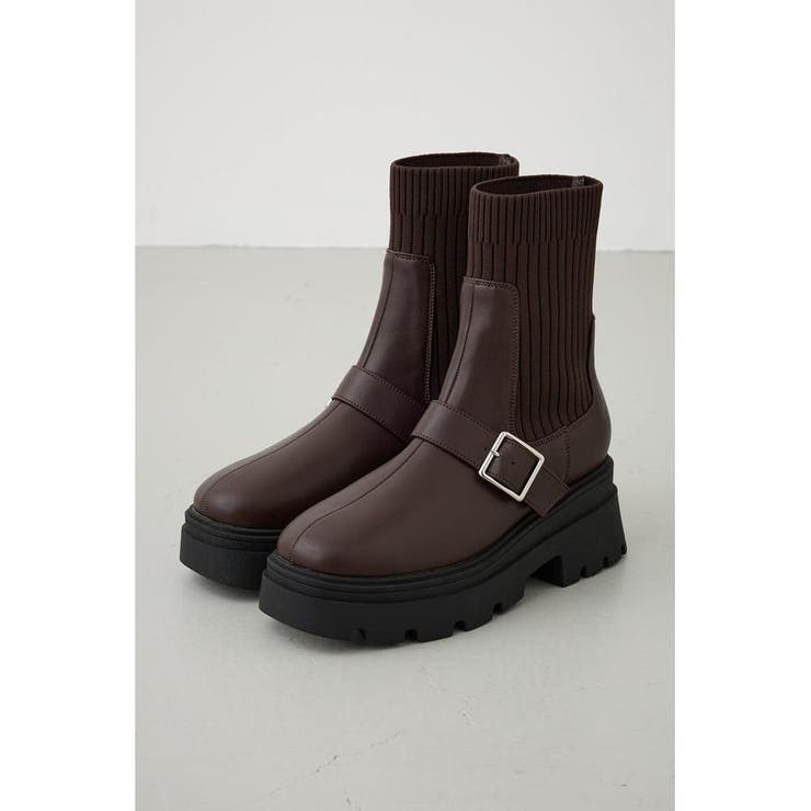 ベルトデザイントラックソールソックスブーツ | AZUL BY MOUSSY | 詳細画像17 