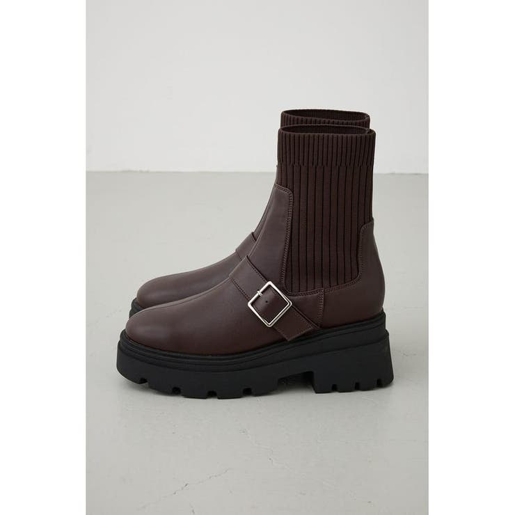 ベルトデザイントラックソールソックスブーツ | AZUL BY MOUSSY | 詳細画像18 