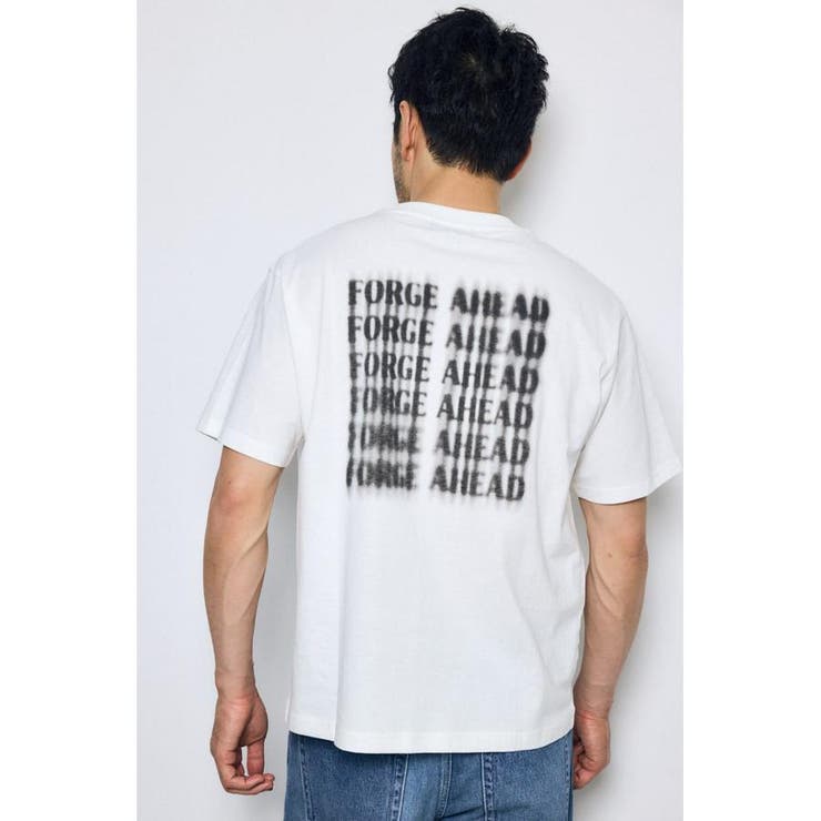 WHT | ぼかしバックプリントTEE | AZUL BY MOUSSY