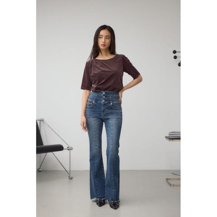 AZUL DENIM ハイウエストボタンフレアデニム | AZUL BY MOUSSY | 詳細画像3 