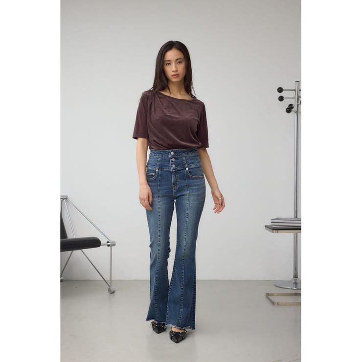 AZUL DENIM ハイウエストボタンフレアデニム | AZUL BY MOUSSY | 詳細画像4 