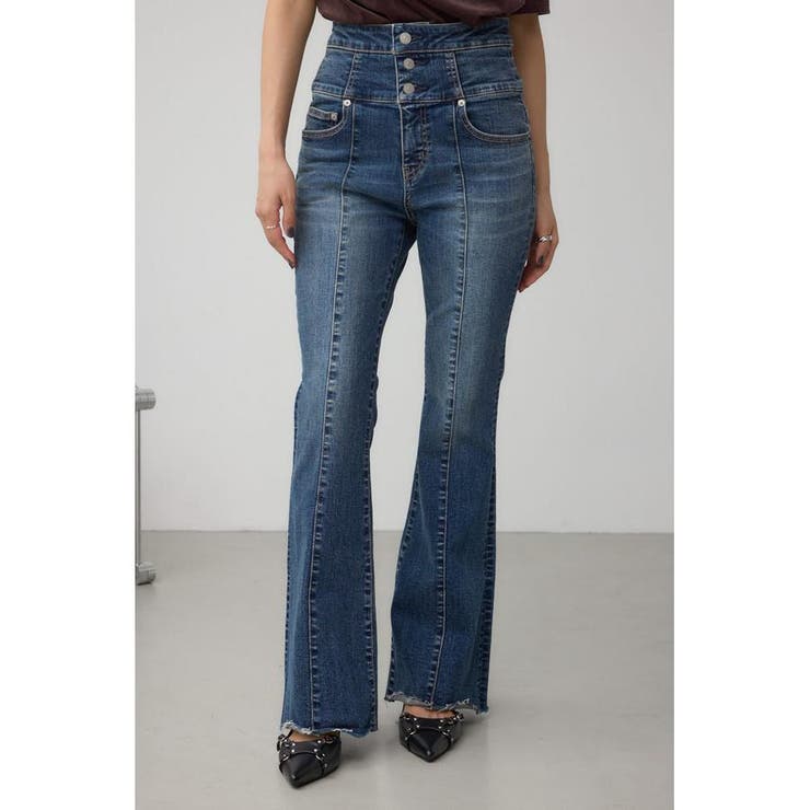BLU | AZUL DENIM ハイウエストボタンフレアデニム | AZUL BY MOUSSY