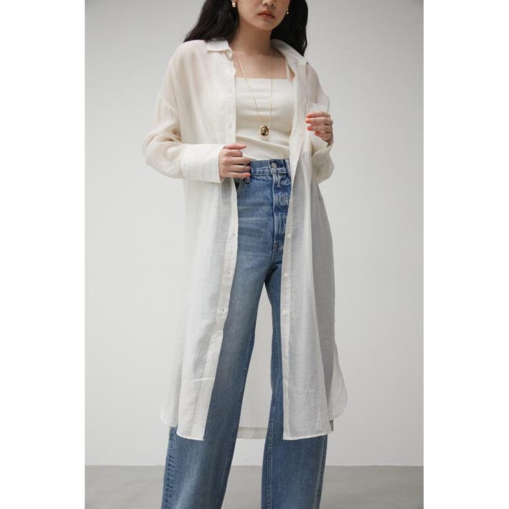 SHEER LONG SHIRT | AZUL BY MOUSSY | 詳細画像3 